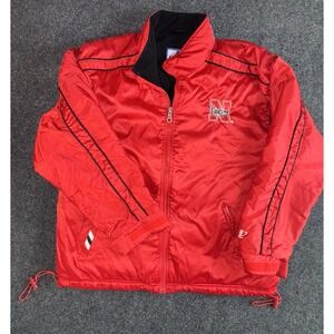 Vintage Nebraska Cornhuskers Logo Athletic Jacket L Red Black Husker N Korea 90s